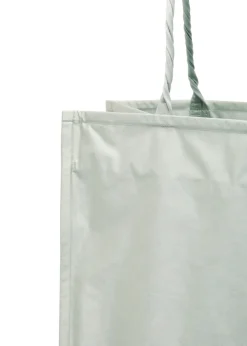Crumplable logo-embroidered woven tote
