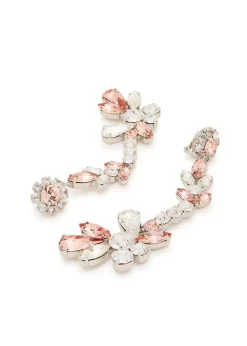Crystal-embellished clip-on drop earrings