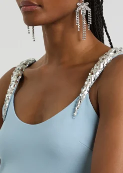 Crystal-embellished midi dress