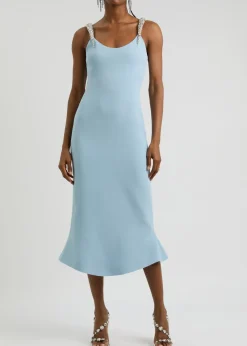 Crystal-embellished midi dress