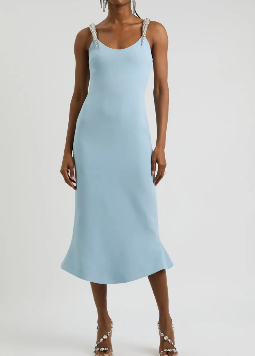 Crystal-embellished midi dress