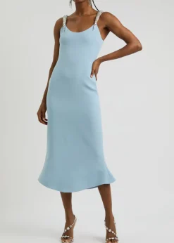 Crystal-embellished midi dress
