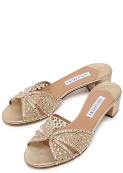 Crystal Lover 35 embellished metallic nappa mules