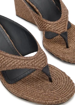 Cube 75 raffia thong wedge mules