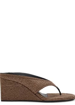 Cube 75 raffia thong wedge mules