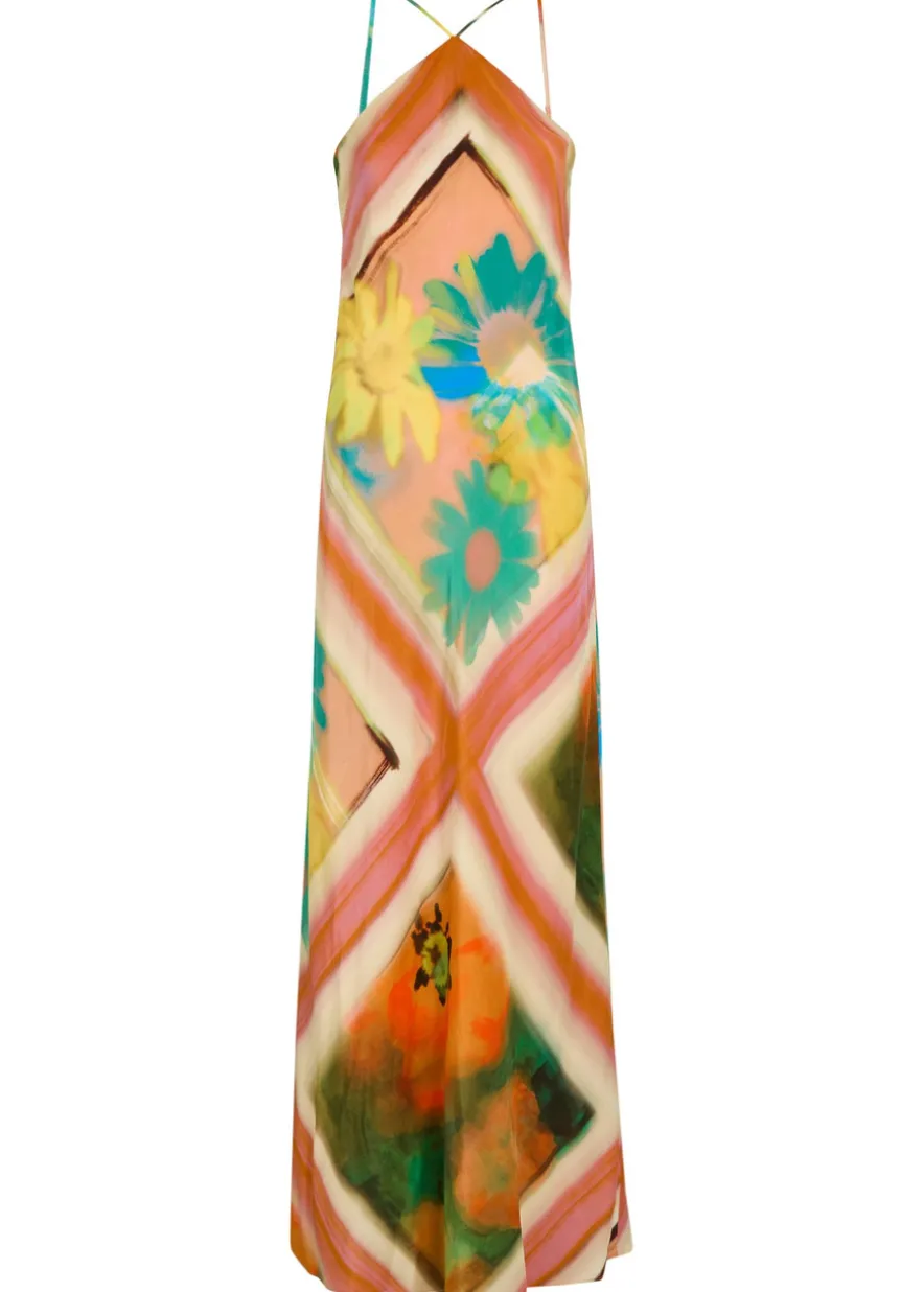 Cubism printed jersey maxi dress