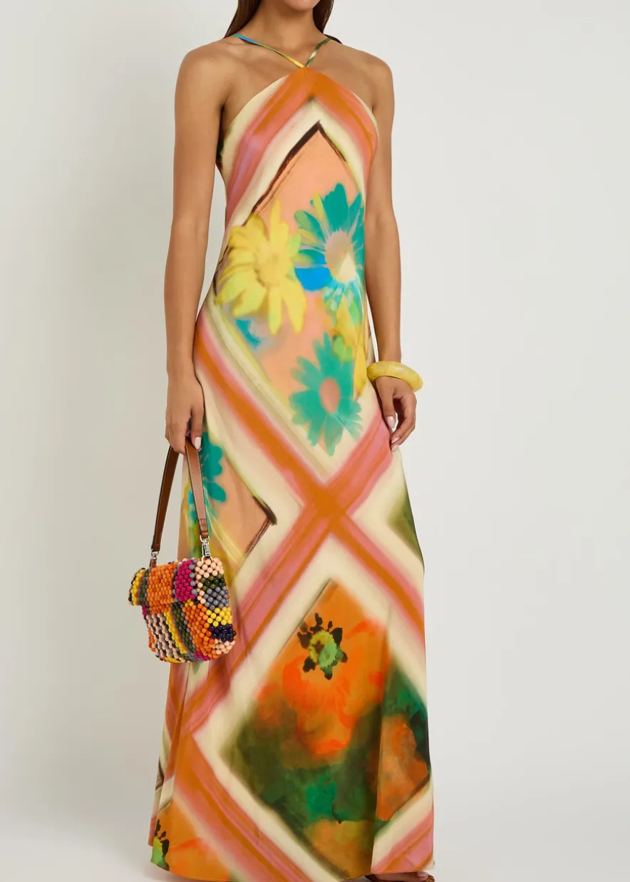 Cubism printed jersey maxi dress