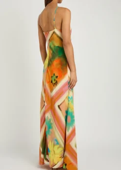 Cubism printed jersey maxi dress