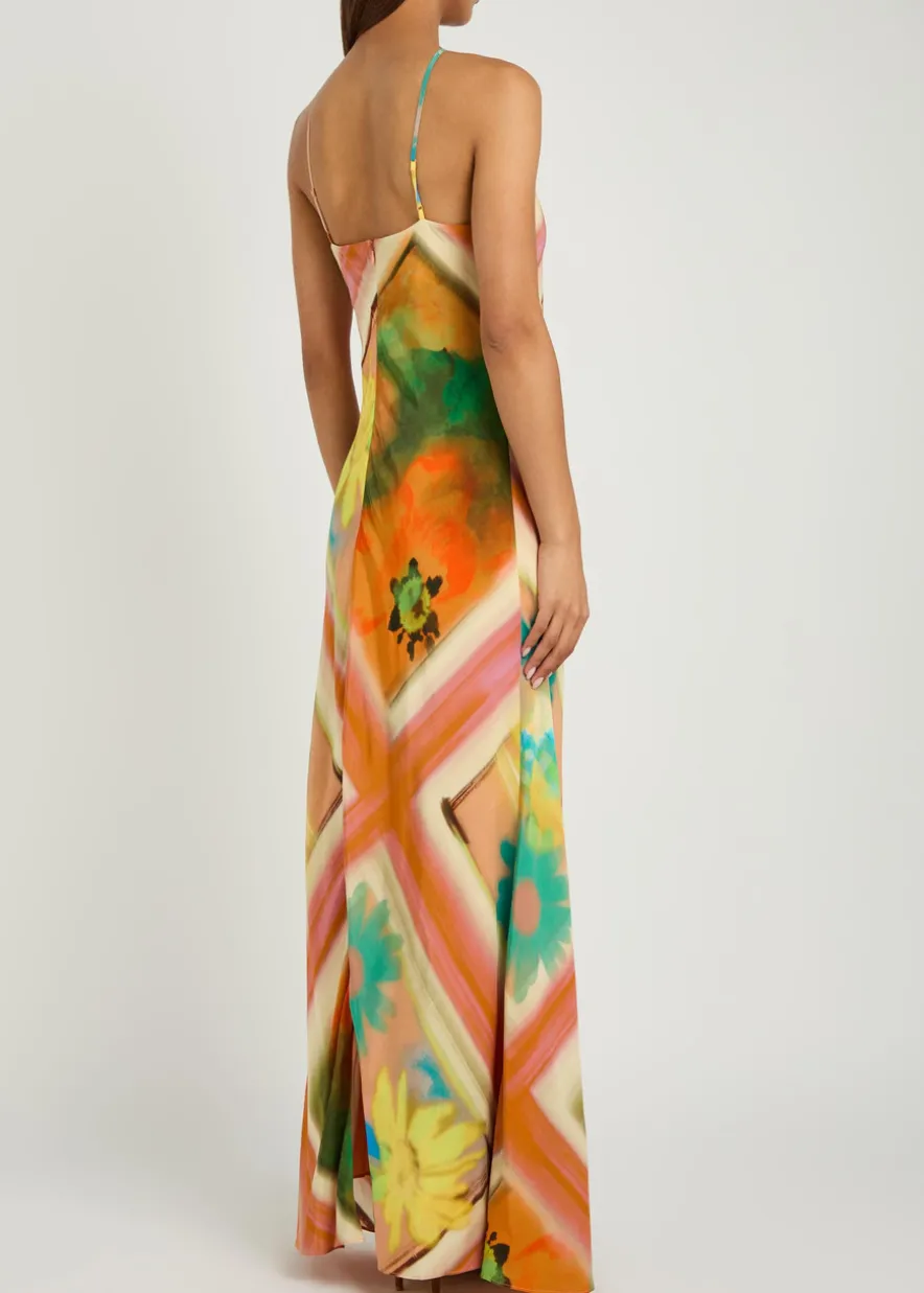 Cubism printed jersey maxi dress