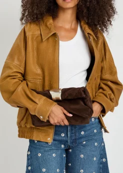 Cuff suede clutch