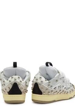 Curb panelled stud mesh sneakers