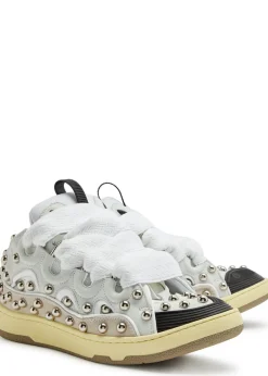 Curb panelled stud mesh sneakers