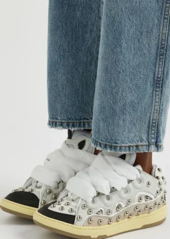 Curb panelled stud mesh sneakers