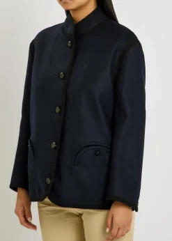 Curly embroidered wool jacket