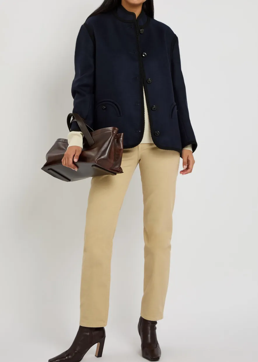 Curly embroidered wool jacket
