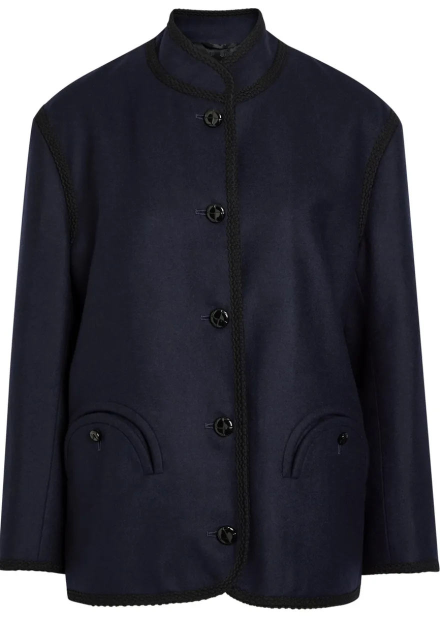 Curly embroidered wool jacket