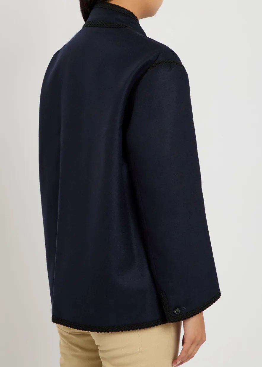 Curly embroidered wool jacket