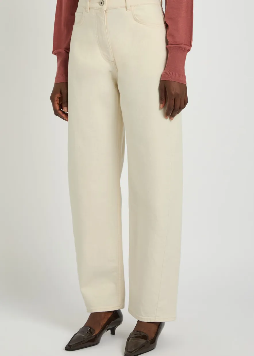 Curved barrel-leg jeans