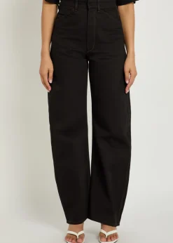 Curved barrel-leg jeans