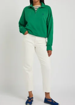 Curved tapered-leg jeans