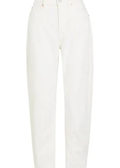 Curved tapered-leg jeans
