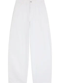 Curved wide-leg jeans