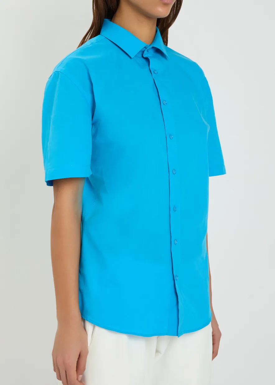 Cut out cotton-blend shirt