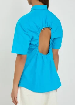 Cut out cotton-blend shirt
