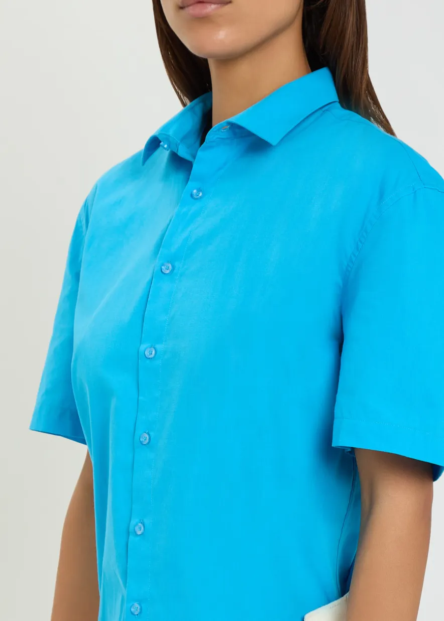 Cut out cotton-blend shirt