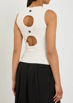 Cut-out jersey tank top