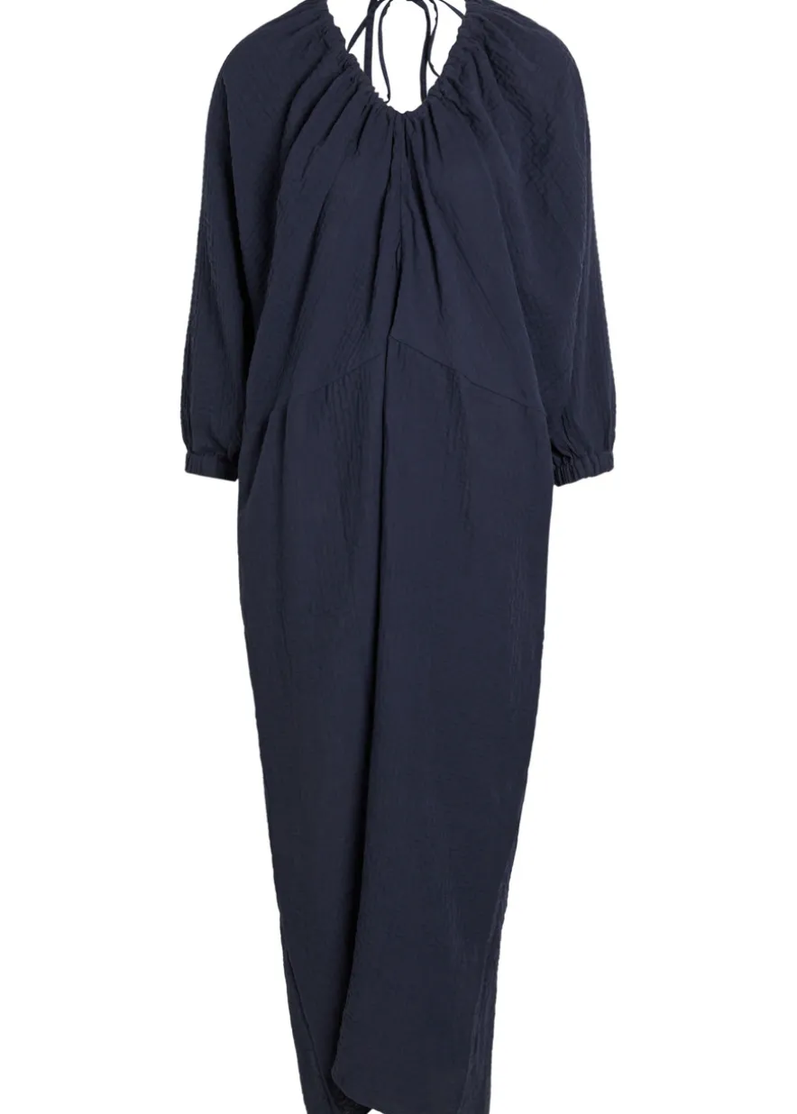 Cut-out stretch-cotton gauze midi dress