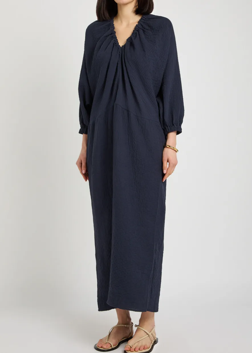 Cut-out stretch-cotton gauze midi dress