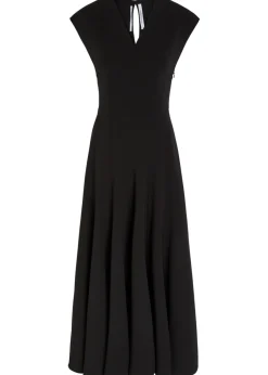Cut-out stretch-wool midi dress
