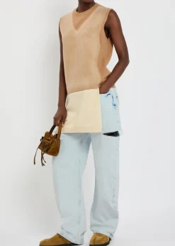 Cut-out wide-leg jeans