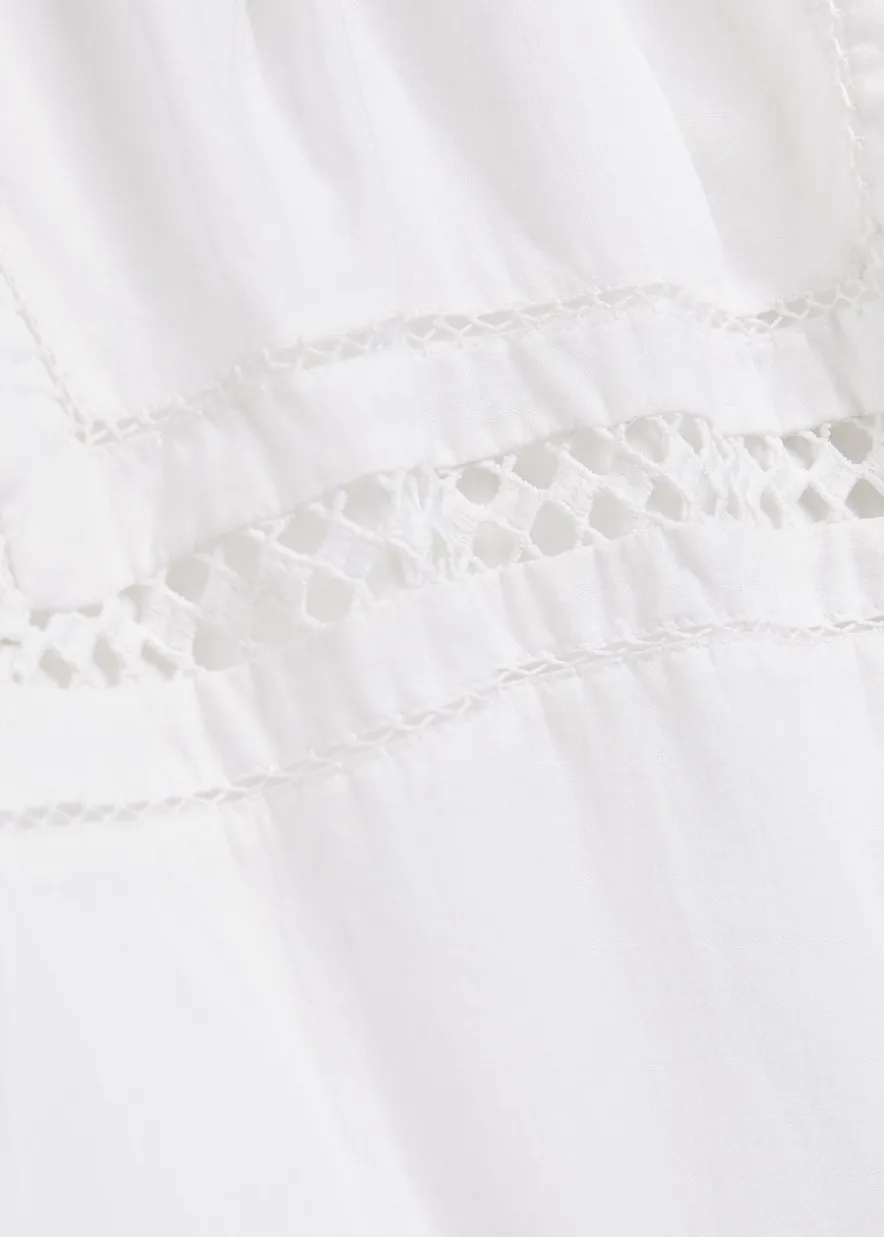 Cutwork embroidery cotton blouse