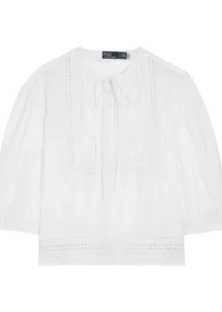 Cutwork embroidery cotton blouse