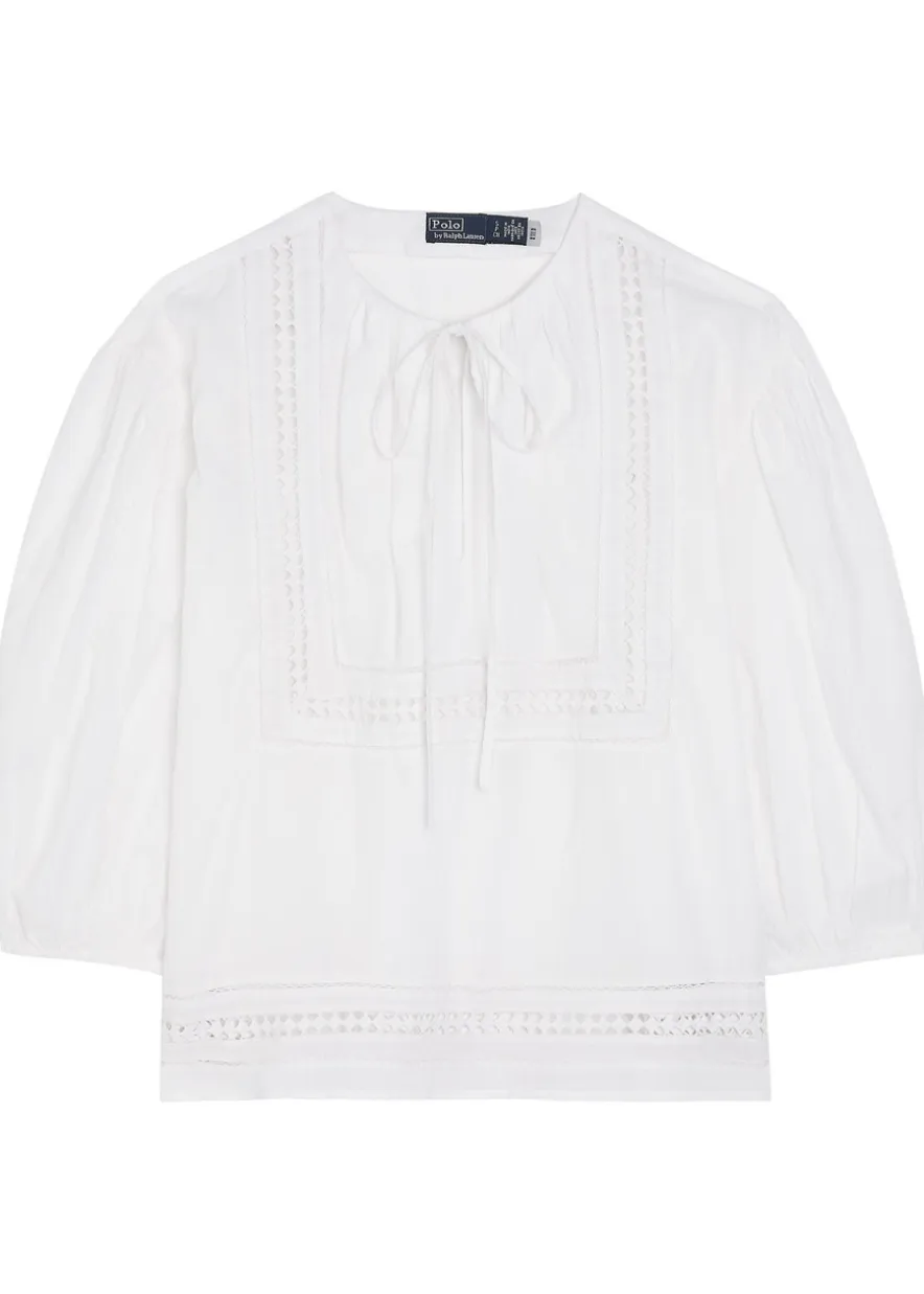 Cutwork embroidery cotton blouse