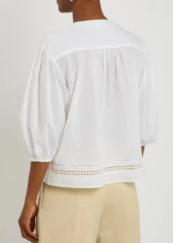 Cutwork embroidery cotton blouse