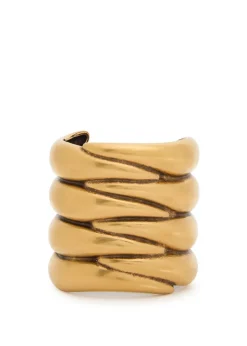 Cyclone antique sculpted 18kt gold-plated cuff