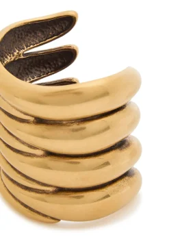 Cyclone antique sculpted 18kt gold-plated cuff