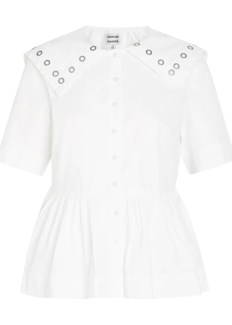 Cyrus eyelet cotton-poplin blouse