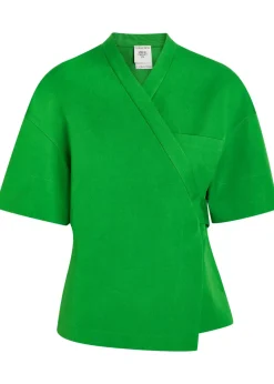 Dahlia belted canvas wrap jacket