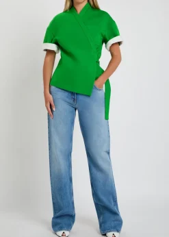 Dahlia belted canvas wrap jacket