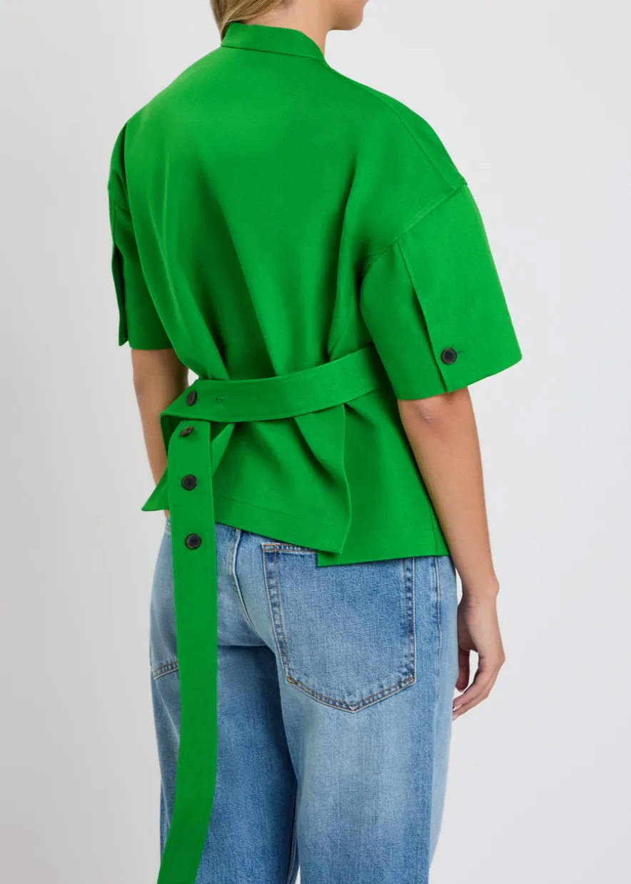 Dahlia belted canvas wrap jacket