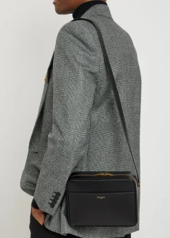 Daily Cam logo leather cross-body bag