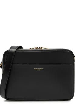 Daily Cam logo leather cross-body bag
