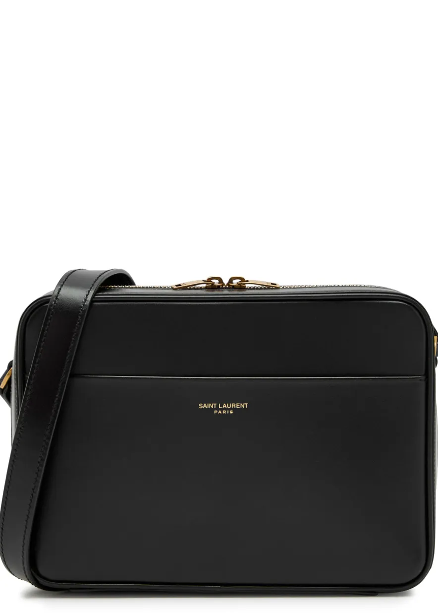 Daily Cam logo leather cross-body bag