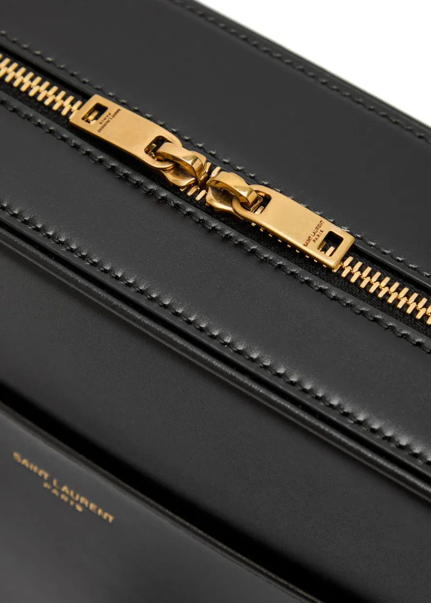 Daily Cam logo leather cross-body bag