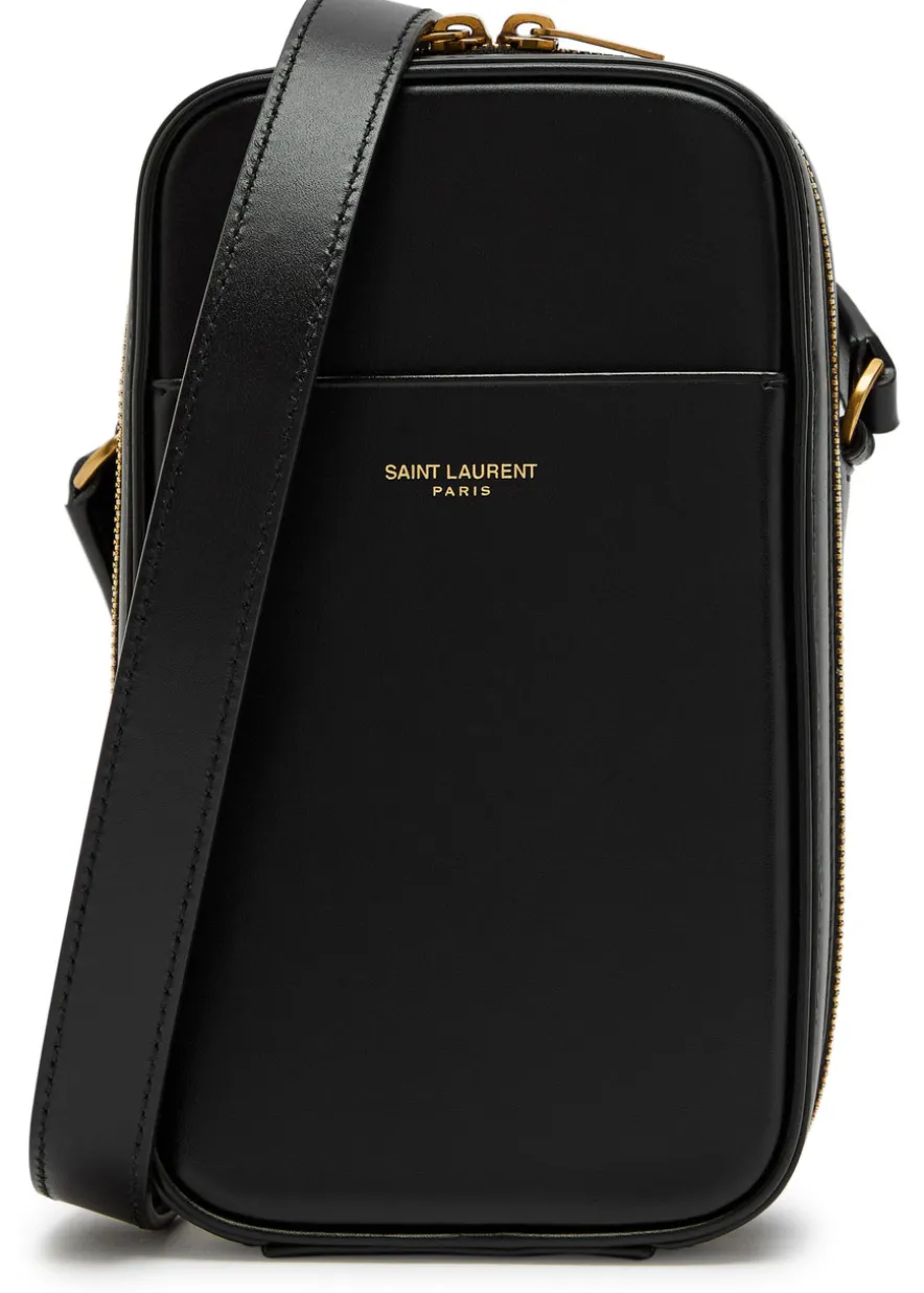 Dailycase logo leather cross-body bag
