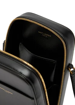 Dailycase logo leather cross-body bag